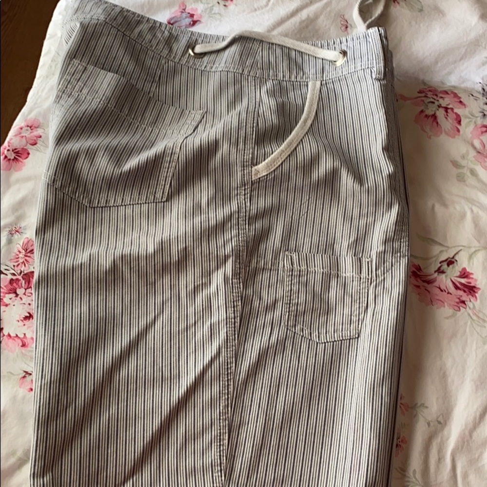 EUC Navy and white stripped shorts
